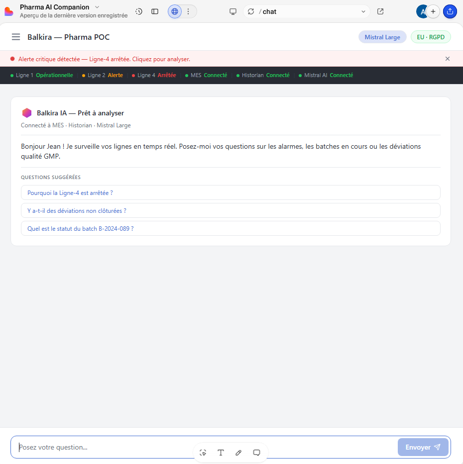 Démonstrateur — Assistant Opérations en langage naturel